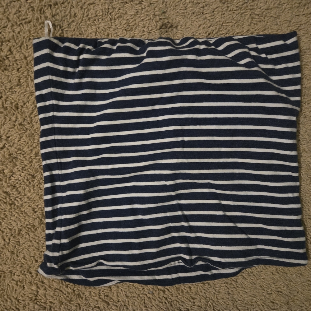 Navy and White Striped Tube Top